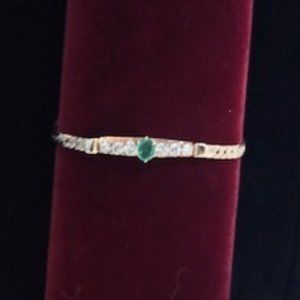 Ladies Emerald and Diamond 14K Gold Bracelet